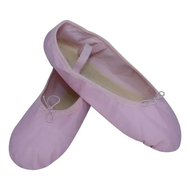 Sapatilha De Ballet - Cor Rosa Meia Ponta Em Tecido Corino .