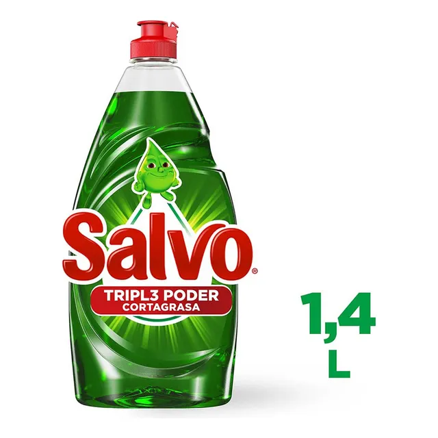 Lavatrastes Salvo Líquido Limon Combate Grasa Difícil 1.4L