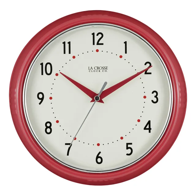 Crosse Technology Reloj Pared Analogico Redondo Color Rojo
