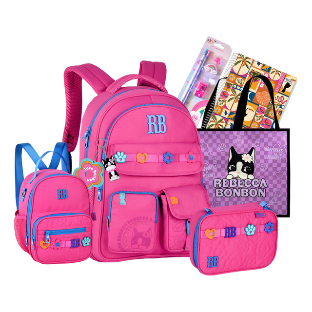 Kit Mochila Rebecca Bonbon Costas Juvenil Escolar + Brinde Kit Mochila Rebecca Bonbon Costas Juvenil Escolar + Brinde