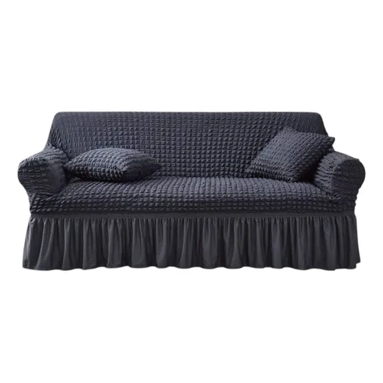 Funda De Sofá Sillón Elastizada Volado Decorativa 2 Cuerpos
