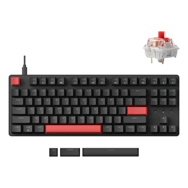 Teclado Mecanico Keychron Cable Lemokey X1 Qmk/via Sw/red Teclado Negro Idioma Inglés Internacional