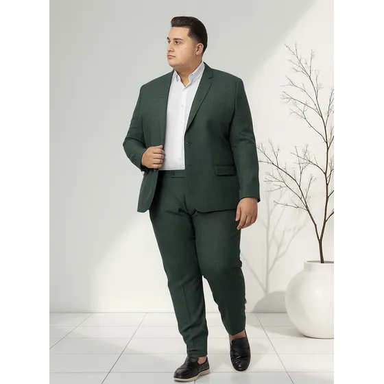 Terno Plus Size Masculino Mescla Melange Slim Italiano