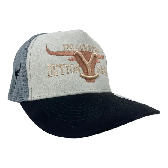 Gorra Vaquera Yellowstone Dutton Ranch Trucker 004 Bordado3d Gris/gris/negro Gamuza Unitalla Ajustable