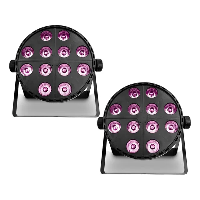 Set 2 Cañon Led Par 12x10 Rgbuv 4 En 1 6/8 Canales  Alienpro
