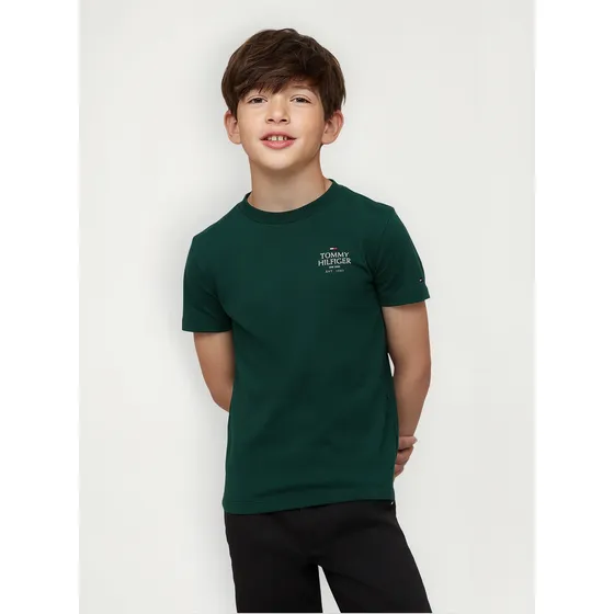 Polera De Niño Con Logo Gráfico Verde Tommy Hilfiger
