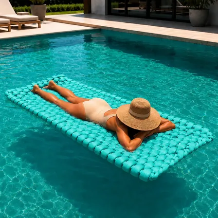 Tapete Flutuante Tricô Náutico Compacto Rede Piscina Jardim Tifanny Tramado Em Tricô Náutico