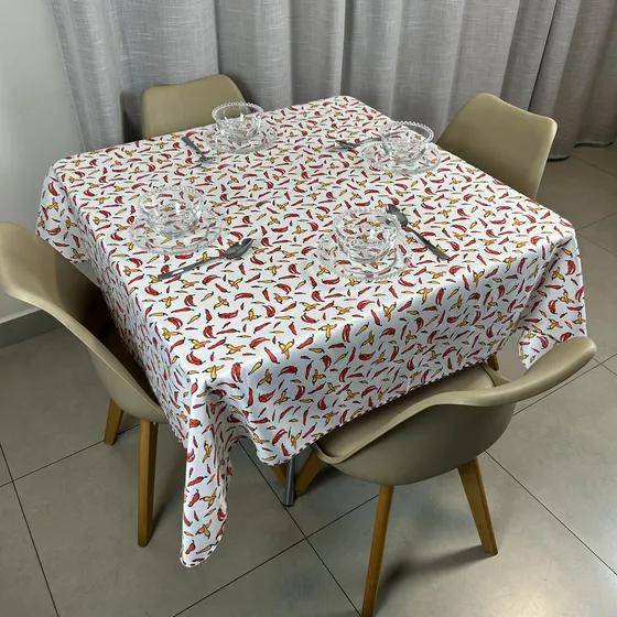 Toalha De Mesa Estampada -  4 Lugares - Quadrada 1,40x1,40m