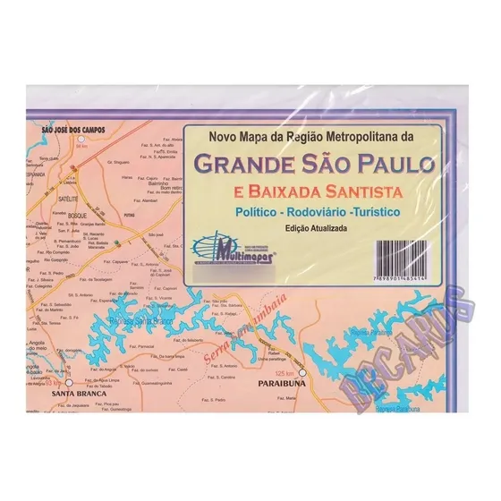 Mapa Região Metropolitana Grande São Paulo Baixada Santista