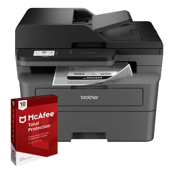 Impresora Brother Laser Dcpl2660dw+ Antivirus Mcafee Digital Gris Oscuro