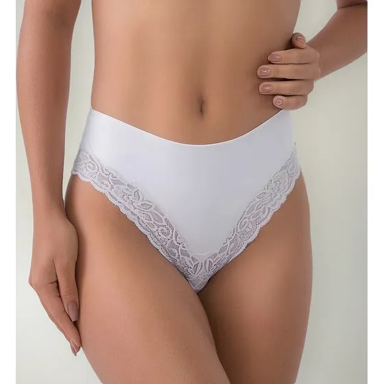 Bombacha Con Puntilla Tiro Alto Del Rio C: Blanco +regalo