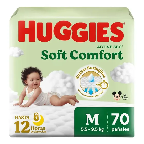 Pañales Huggies Soft Comfort 2/M 70 Un