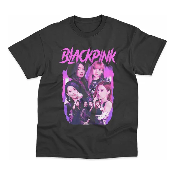 Camiseta Black Pink Banda Coreana Kpop Basica Estampada Dtf