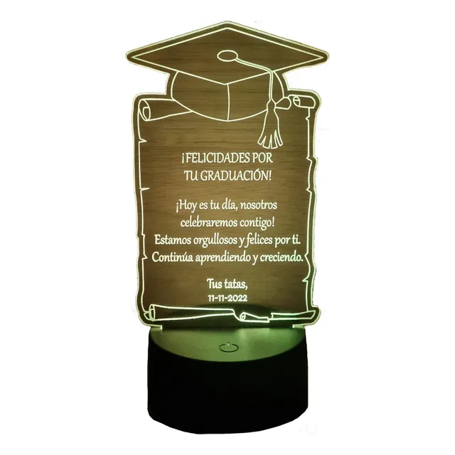 Graduacion Regalo Personalizado Lampara Led Ilusion 3d