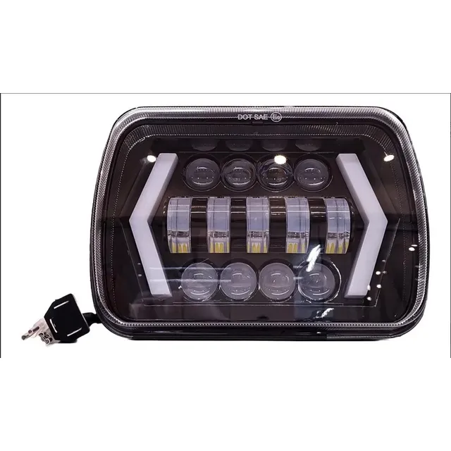 Faro Led Optica Jeep 7  Rect. Alta/baja, Posic Señal 12/24 V