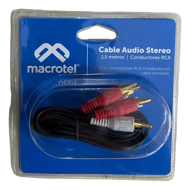 Cable Audio 1.5 M Estéreo Ma-1420 Conductores Rca Macrotel