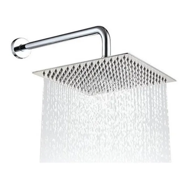 Roseta Y Brazo De Ducha 30x30 Cm Acero Inox. Brazo 40 Cm