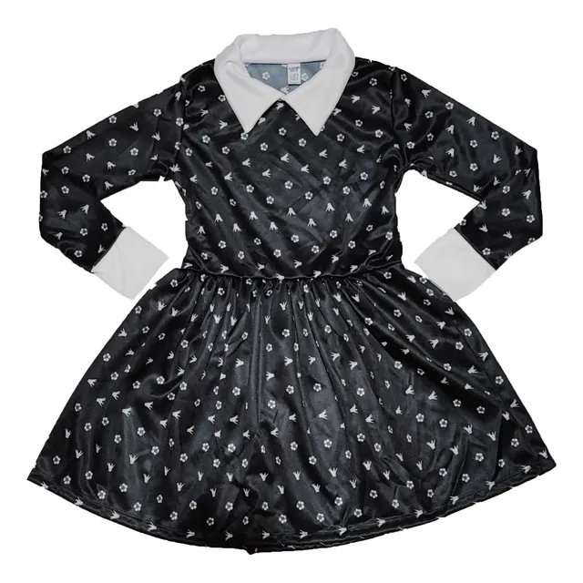 Disfraz Infantil Vestido Lunares  Merlina Adams