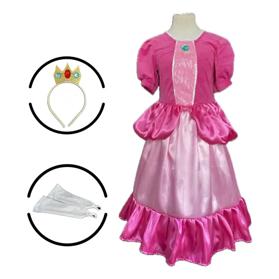 Fantasia Disfraces Princesa Peach Mario Bros