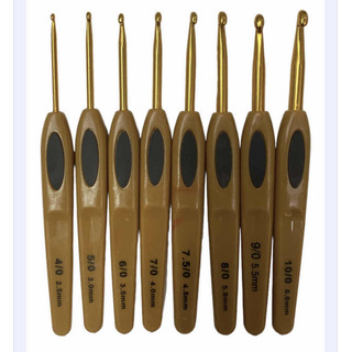 Ganchos Tejer De Aluminio Mango De Plastico Ergonomicos 8 U Ganchos Tejer De Aluminio Mango De Plastico Ergonomicos 8 U