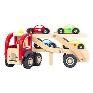 Juguete Carro De Madera Camión Transportador Teach Play Color Rojo Juguete Carro De Madera Camión Transportador Teach Play Color Rojo