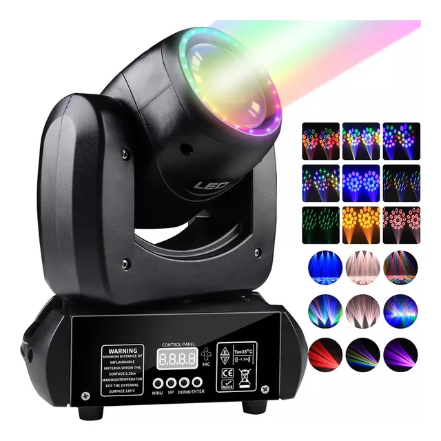 Cabeza Móvil Prisma Luz Dj Giratorio Luces De Escenario 120w Amtumi Cabeza Móvil Led Luces Roboticas Para Fiestas Dj Cañon Led 10 Gobos +8 Colors +18 Prisms+seven Colors+efecto De Tira De Led Rgb