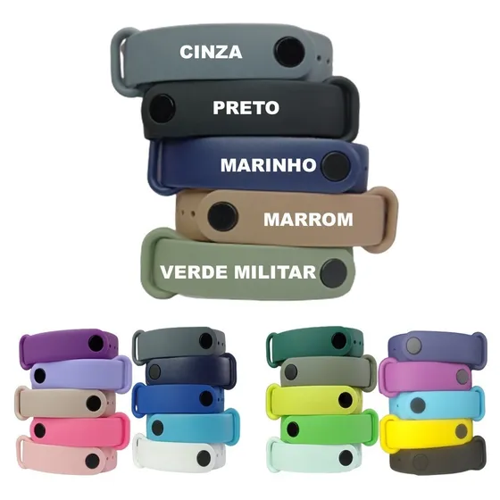 Kit Com 5 Pulseiras Para Mi Band 4 Miband4 M4 100% Silicone 
