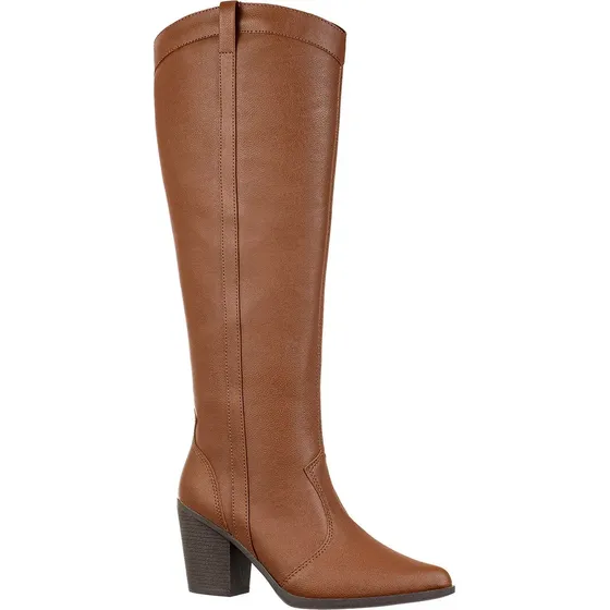 Bota Feminina Western Texana Country Cano Alto Bico Fino