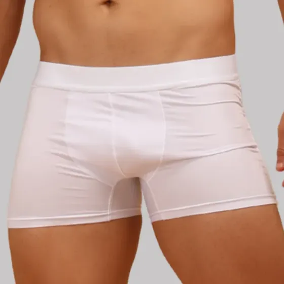 Kit 5 Cuecas Boxer Masculinas Brancas