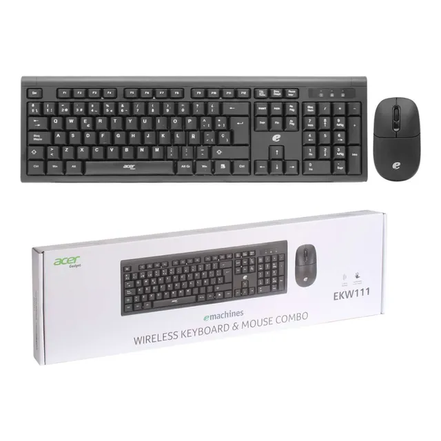 Combo Inalambrico Mouse Y Teclado Acer Ekw111 Sp Negro