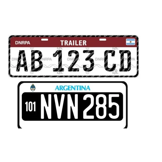 Chapa Patente Para Trailer En Chapa Galvanizada Envios