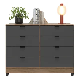 CĂŽmoda Industrial 8 Gavetas P/ Quarto Casal Organizador De Roupas Cor: Cinza Com Madeirado E Design Moderno E Sofisticado Mod. Gk CĂŽmoda Industrial 8 Gavetas P/ Quarto Casal Organizador De Roupas Cor: Cinza Com Madeirado E Design Moderno E Sofisticado Mod. Gk