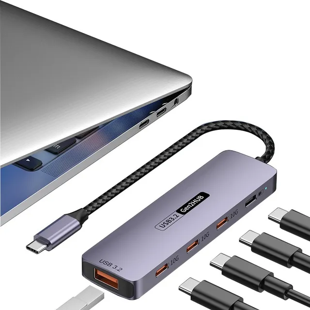Adaptador Usb3.2 10gbps Hub Tipo C Multipuerto Puertos Usb