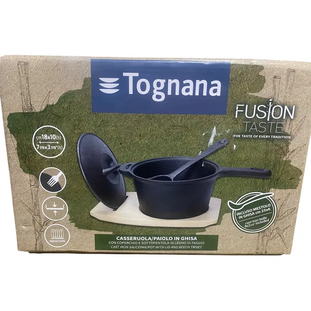 Olla Caldero Italiana  100% Hierro Fundido Con Cucharon