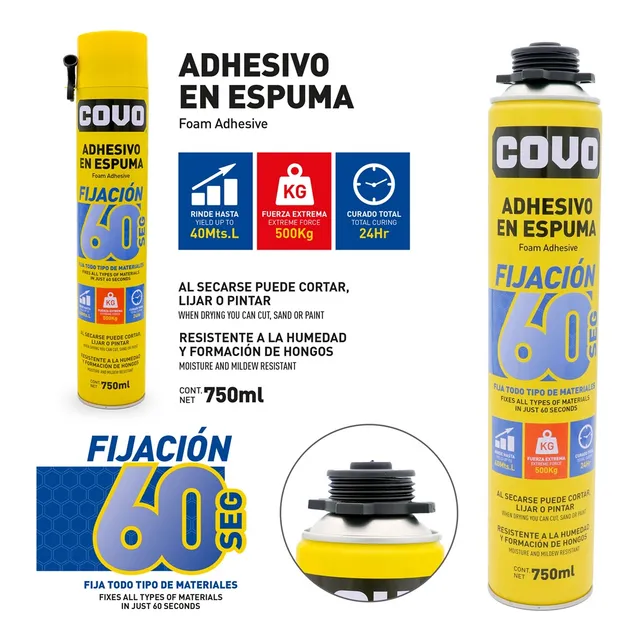 Espuma Adhesiva Covo 750ml