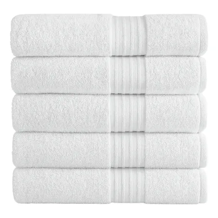 5 Toalha Rosto Branca 500g/m2 Hotel Salão Spa Macia Felpuda Branco
