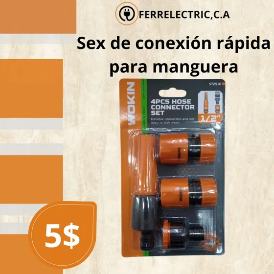 Set Conexión Rapida Para Manguera 1/2 3/4