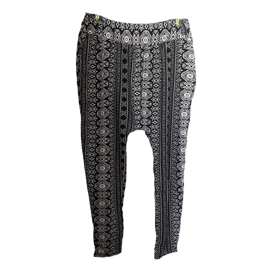 Pantalón Babuchas Estampado Guardas Negro Bolsillos - Likido