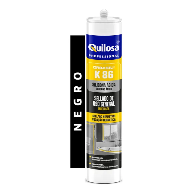 Silicon Acida Orbasil K86 E Negro Uso General 280ml Quilosa