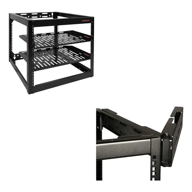 Rack De Marcos Abiertos 10u Con Soporte Oscilante Para Redes
