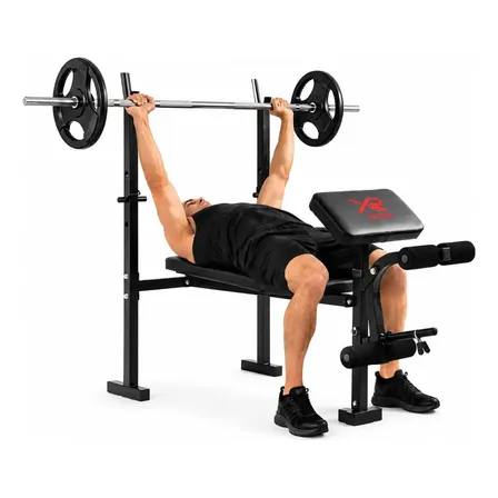 Banco Xrush Multiposiciones Plegable Para Gym Y Ejercicio Con Soporte Para Barra Ajuste Rápido