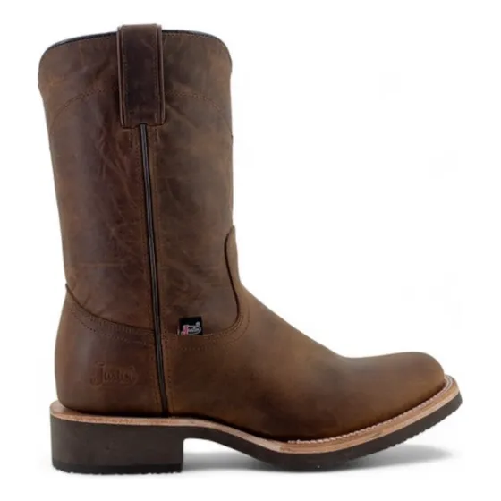 Bota Justin Boots Vaquera Roper 5553 Tekno Crepe Café Hombre