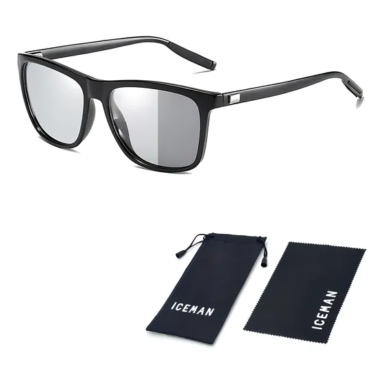 Óculos De Sol Fotocromático Sensível A Luz Uv Iceman 881f Cor Preto