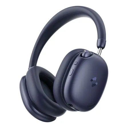 Fone Havit Space S1 H670BT Bluetooth ANC Híbrido -45dB Até 100h Áudio Espacial 3D Driver 40mm Conexão Dupla ANC+ENC Modo Com Fio USB-C App Havit Life Headphone Sem Fio Premium Azul