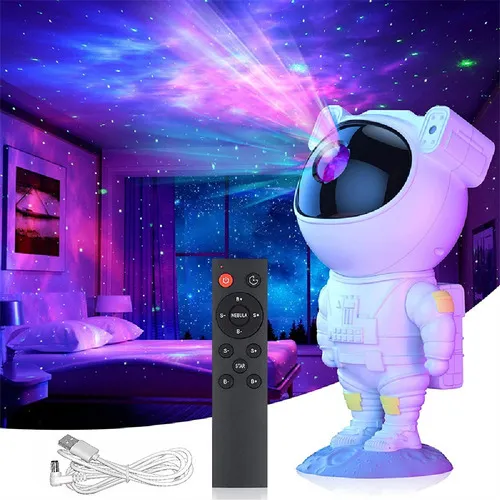 Luminaria Astronauta Galaxy Light de 127/220V branco projetor