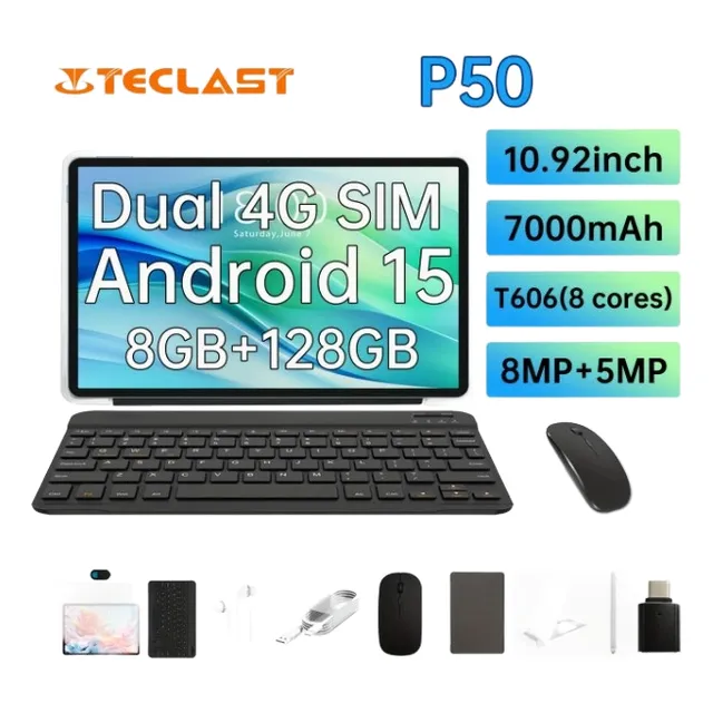 Tableta Teclast P50 20 Gb+128 Gb Con Dual Sim 4g Android 15