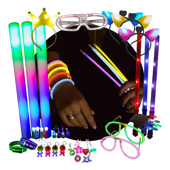 Combo Cotillon Luminoso 340art 150/160 Personas Led Regalo