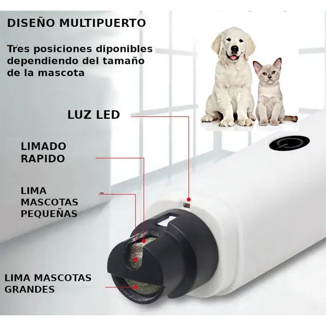 Lima De Uñas Corta Uñas Eléctrico Mascotas