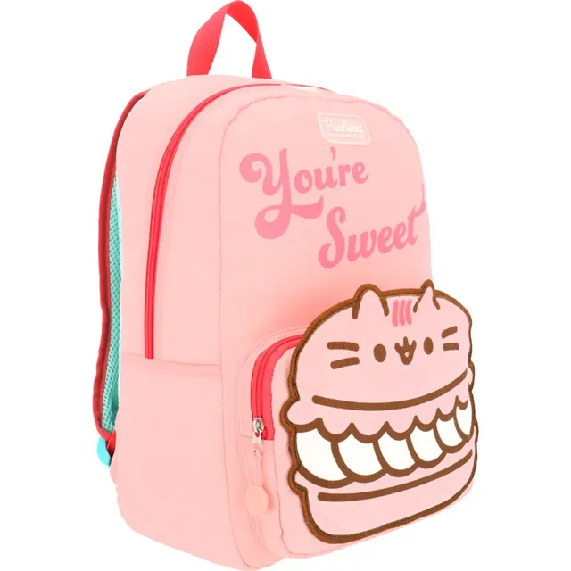 Mochila Escolar Gato Pusheen Cat Sweet Pastel Rosa Macarron
