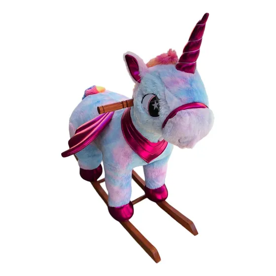 Unicornio Mecedor Con Sonido De Peluche Excelente Calidad 